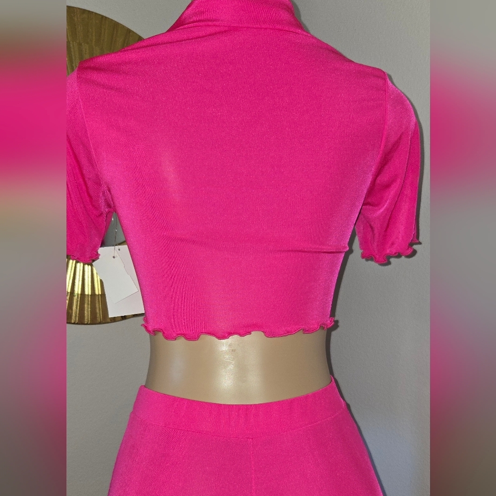 NEW! Women's PINK Two Piece Stretchy Pant Set - M & L - Picture 8 of 8